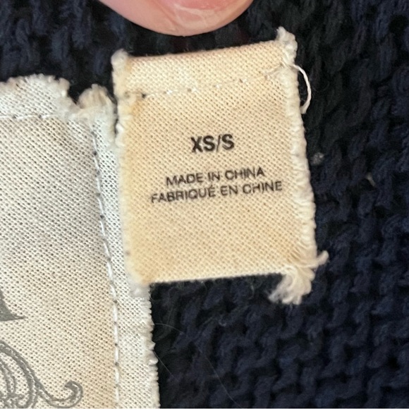 Anthropologie Angel of the North Sweater Womens Small Blue Cardigan Cotton Boho - Picture 5 of 13